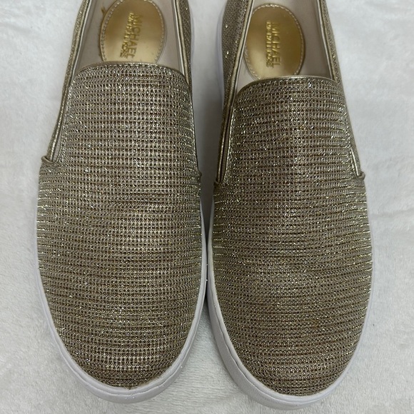 Michael Kors Gold Slip-On Loafers - Picture 12 of 13